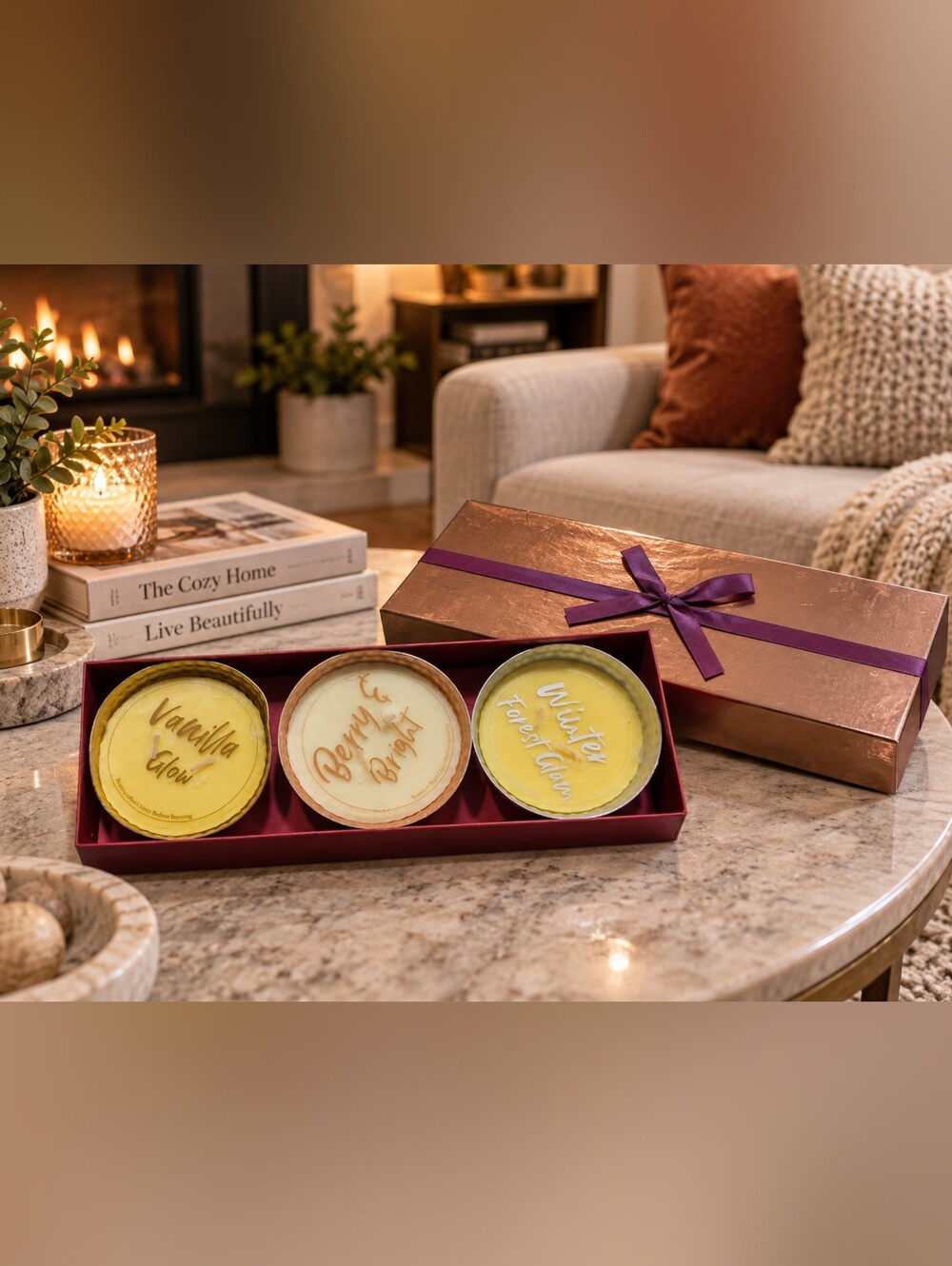 Luxury Scented Candle Trio - Yellow